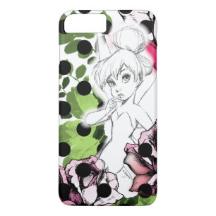 Tinker Bell Sketch With Roses and Polka Dots iPhone 8 Plus/7 Plus Case