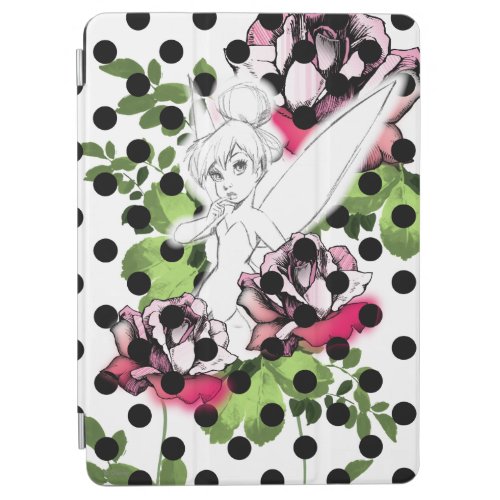 Tinker Bell Sketch With Roses and Polka Dots iPad Air Cover
