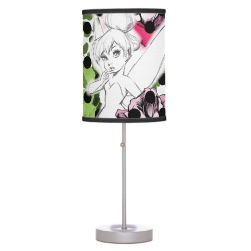 Tinker Bell Sketch With Roses and Polka Dots Table Lamp