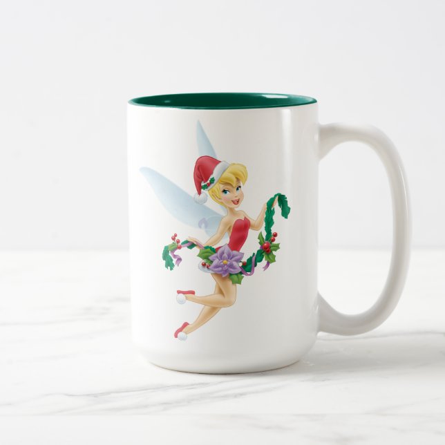 Tinker Bell | Tinker Bell Decorating The Tree Two-Tone Coffee Mug (Right)