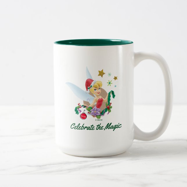 Tinker Bell | Tinker Bell In Santa Hat Two-Tone Coffee Mug (Right)