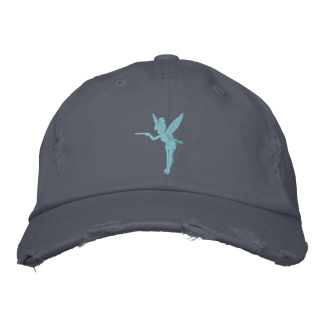 Tinker Bell - Turquoise Embroidered Baseball Hat (Front)