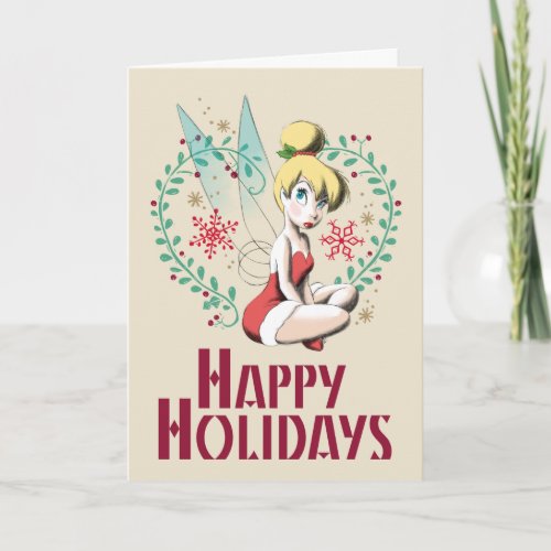 Tinker Bell  Vintage Happy Holidays Holiday Card