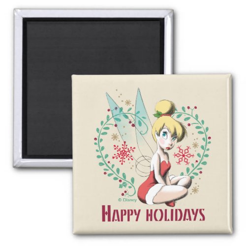Tinker Bell  Vintage Happy Holidays Magnet
