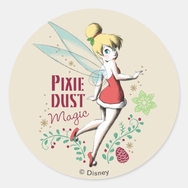 Tinker Bell | Vintage Pixie Dust Magic Classic Round Sticker (Front)