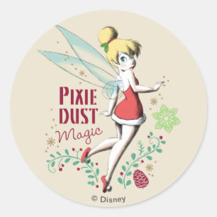 Tinker Bell   Vintage Pixie Dust Magic Classic Round Sticker