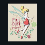 Tinker Bell | Vintage Pixie Dust Magic Postcard<br><div class="desc">You're guaranteed to have holiday cheer thanks to Tinker Bell and her magic pixie dust! This cute Disney character is here to ensure a very Merry Christmas with this classic design featuring the very famous fairy and the holiday quote "Pixie Dust Magic." This holiday inspired design is sure to put...</div>