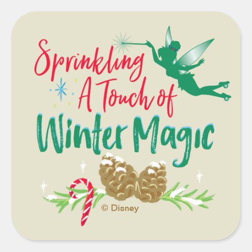 Tinker Bell  Winter Magic Square Sticker