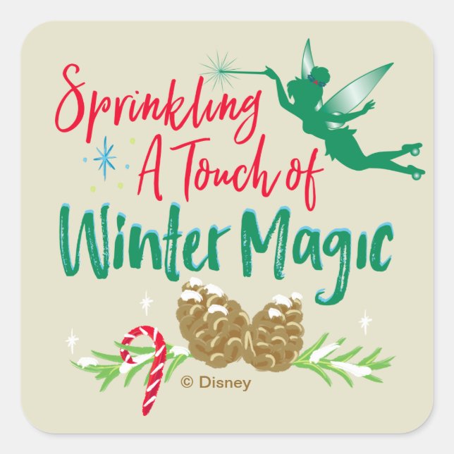 Tinker Bell | Winter Magic Square Sticker (Front)