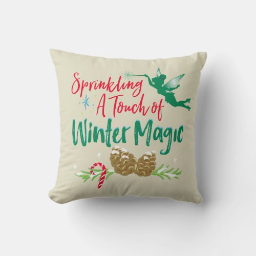 Tinker Bell  Winter Magic Throw Pillow