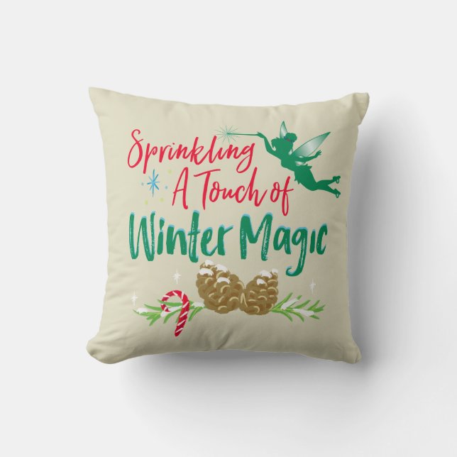 Tinker Bell | Winter Magic Throw Pillow (Front)
