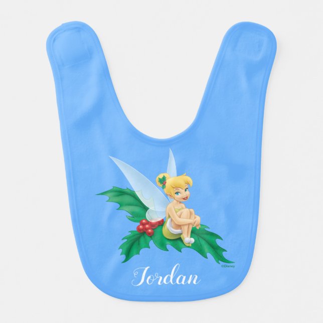 Tinkerbell | Christmas Holly Baby Bib (Front)