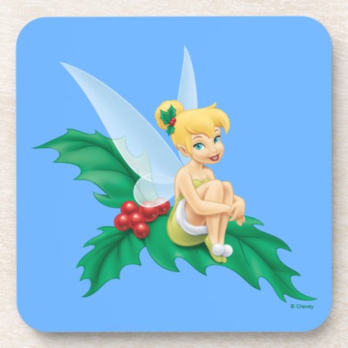 Tinkerbell  Christmas Holly Beverage Coaster