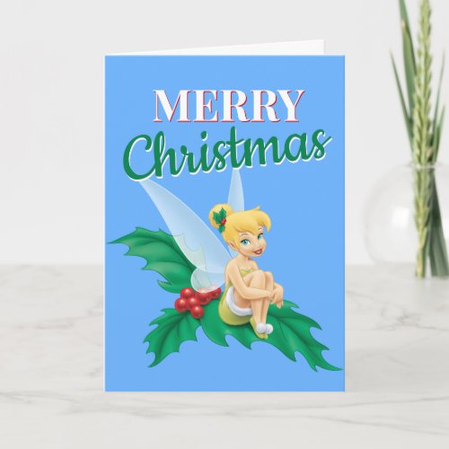 Tinkerbell  Christmas Holly Holiday Card