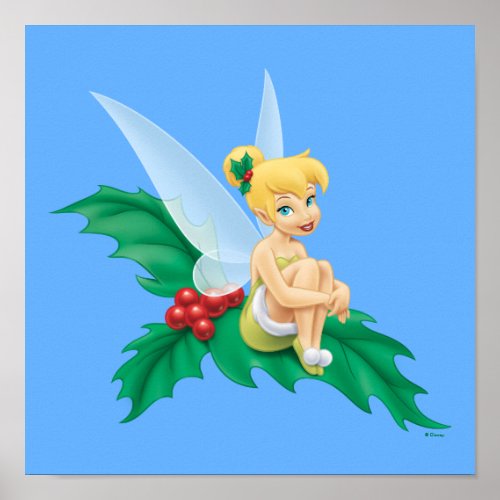 Tinkerbell  Christmas Holly Poster