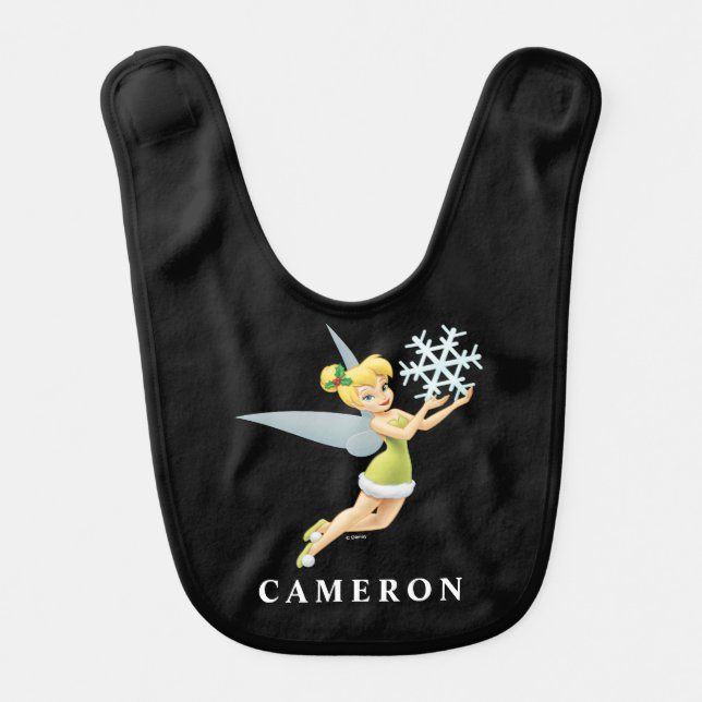 Tinkerbell | Christmas Snowflake Baby Bib (Front)