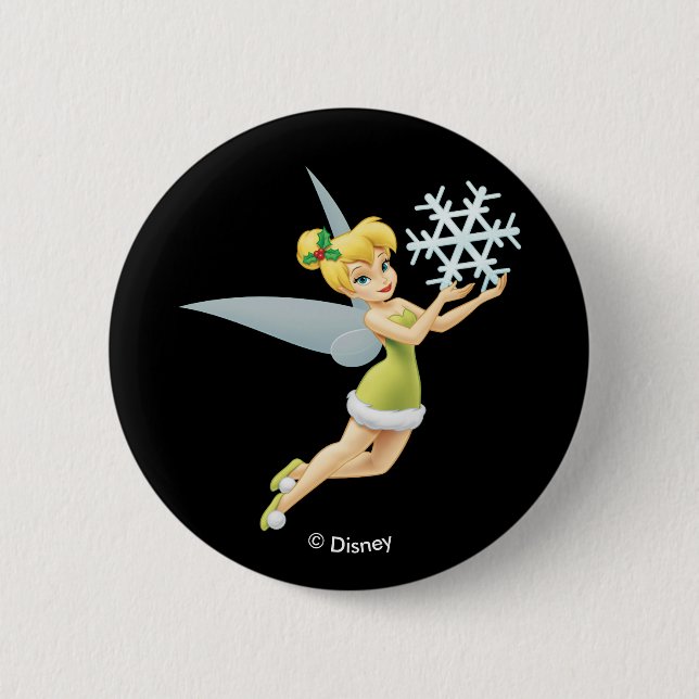 Tinkerbell | Christmas Snowflake Button (Front)