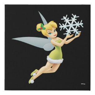 Tinkerbell   Christmas Snowflake Faux Canvas Print