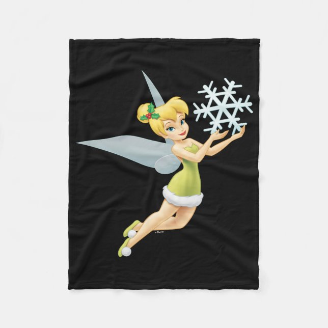Tinkerbell | Christmas Snowflake Fleece Blanket (Front)