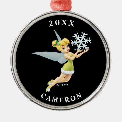 Tinkerbell  Christmas Snowflake Metal Ornament