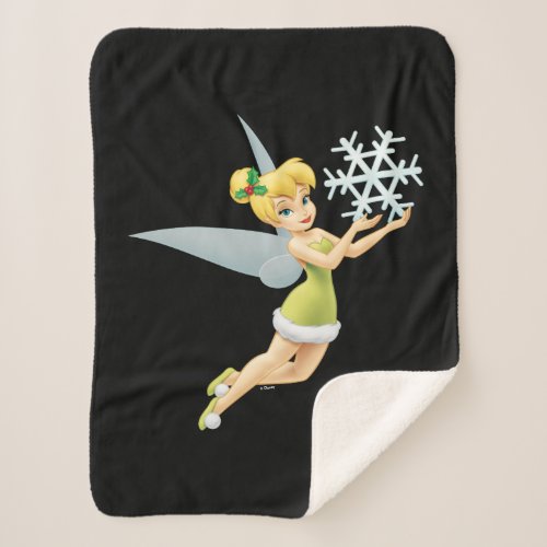 Tinkerbell  Christmas Snowflake Sherpa Blanket