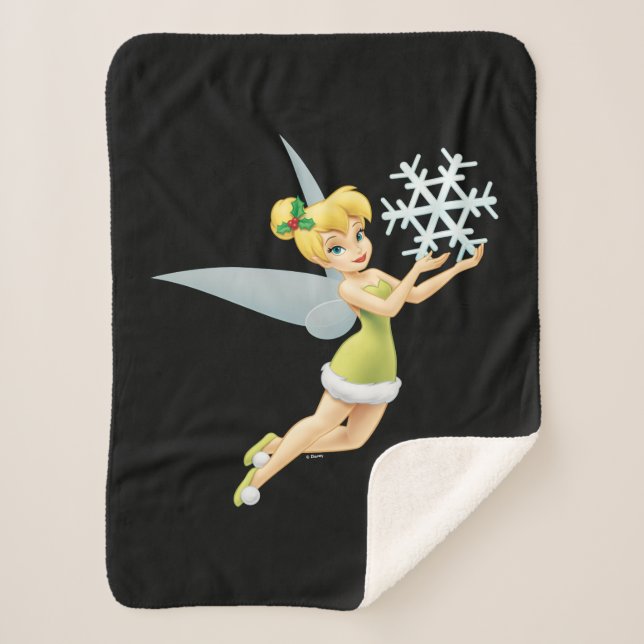 Tinkerbell | Christmas Snowflake Sherpa Blanket (Front)