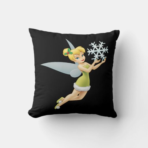 Tinkerbell  Christmas Snowflake Throw Pillow