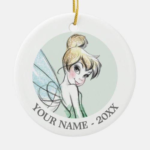 Tinkerbell  Headshot Add Your Name Ceramic Ornament