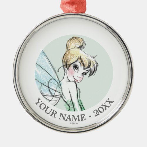 Tinkerbell  Headshot Add Your Name Metal Ornament