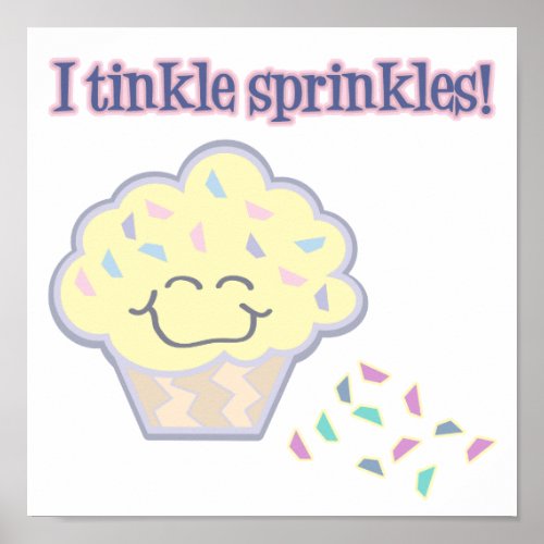 tinkle sprinkles funny cupcake poster
