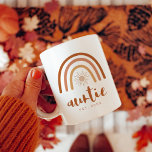 TINLEY Auntie Established Boho Terracotta Rainbow  Coffee Mug<br><div class="desc">This ceramic mug features a bohemian burnt orange terracotta rainbow with a sun inside and the word 'auntie' written in a handwritten brush font. This coffee cup is the perfect way to announce a new baby in the family and makes a great gift to your favorite aunt. 💜 COLORS ARE...</div>