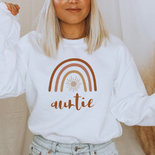 TINLEY Boho Burnt Orange Rainbow Sun Auntie Sweatshirt