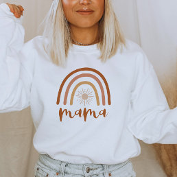 TINLEY Boho Burnt Orange Rainbow Sun Mama Sweatshirt