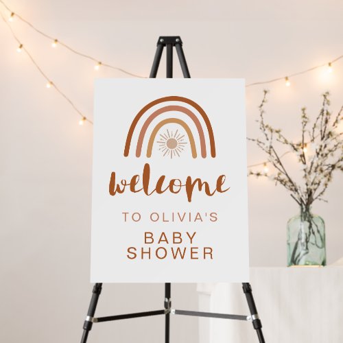 TINLEY Boho Terracotta Rainbow Baby Shower Welcome