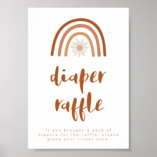 TINLEY Boho Terracotta Rainbow Diaper Raffle Sign