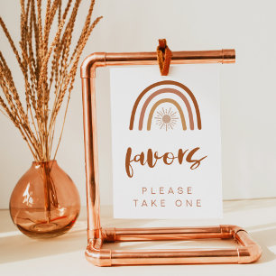 TINLEY Boho Terracotta Rainbow Favors Table Sign