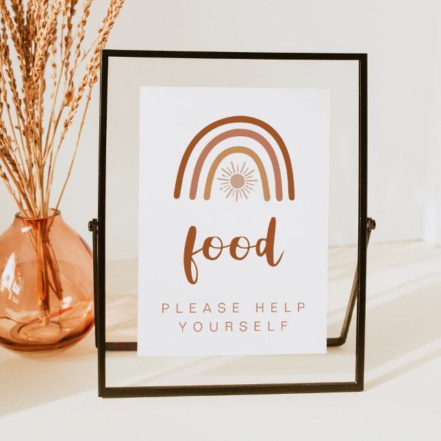 TINLEY Boho Terracotta Rainbow Food Table 5x7 Sign Invitation (Creator Uploaded)