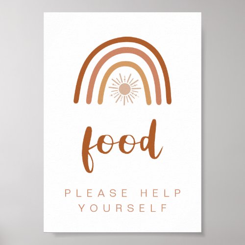 TINLEY Boho Terracotta Rainbow Food Table Sign