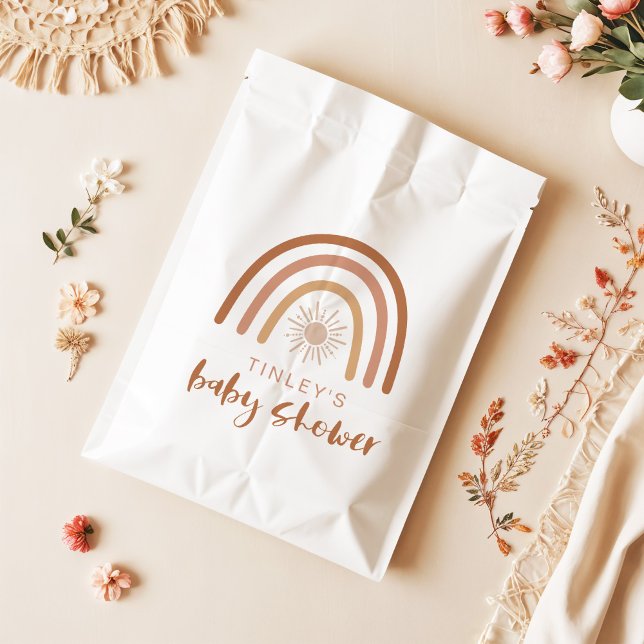 TINLEY Boho Terracotta Rainbow Sun Baby Invitation Favor Bag (Creator Uploaded)