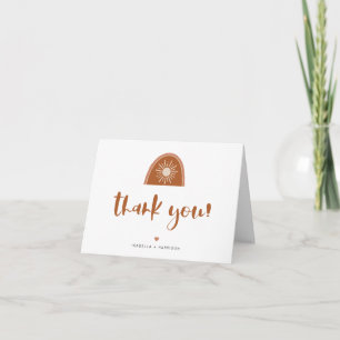 TINLEY Boho Terracotta Rainbow Thank You Card