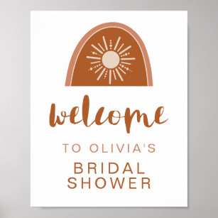 TINLEY Boho Terracotta Sun Rainbow Bridal Shower Poster