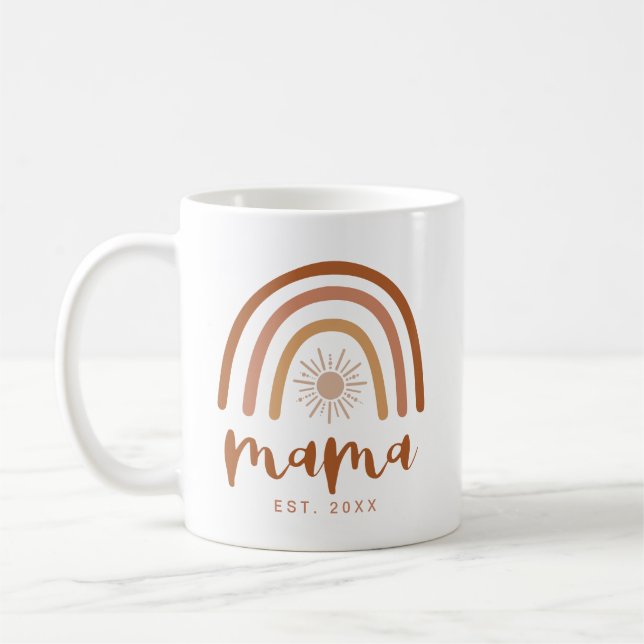 TINLEY Mama Established Terracotta Rainbow Coffee Mug (Left)