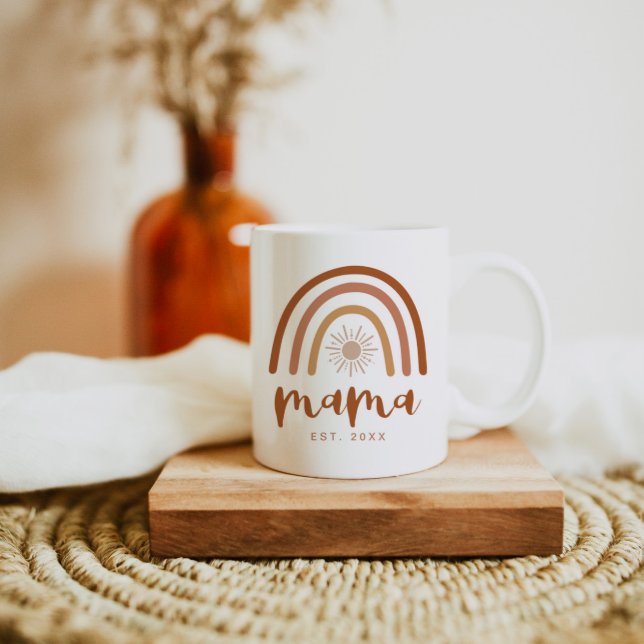 TINLEY Mama Established Terracotta Rainbow Coffee Mug