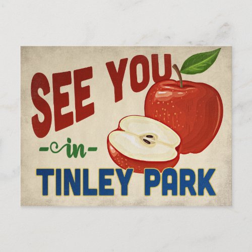 Tinley Park Illinois Apple _ Vintage Travel Postcard