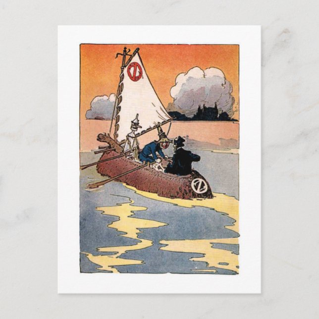 Tinman and Scarecrow in a Boat Postcard (Front)