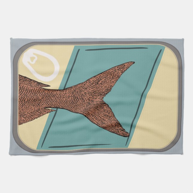 tinned fish kitchen towel (Horizontal)