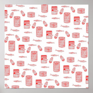 Tinned Fish Pattern Poster
