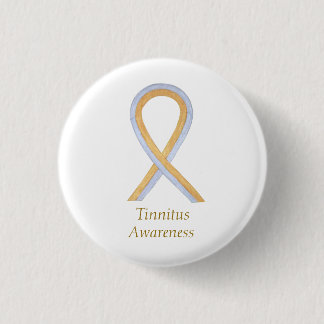Tinnitus Gold/Silver Awareness Ribbon Custom Pin