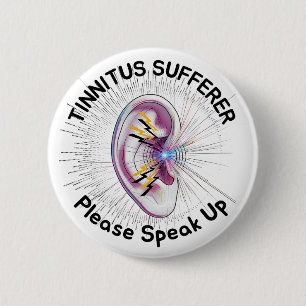 Tinnitus sufferer, please speak up button