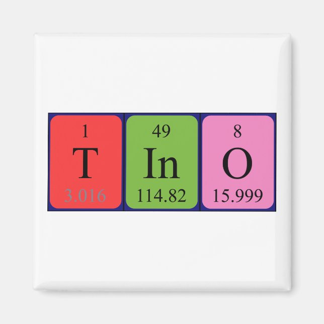 Tino periodic table name magnet (Front)